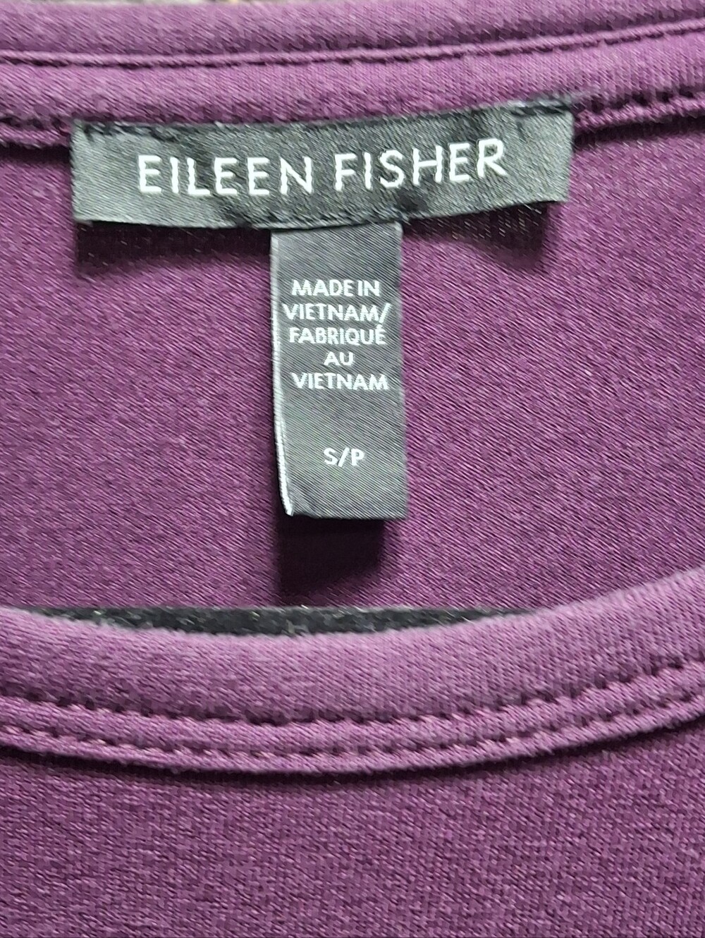 Eileen Fisher T-Shirt Dress Jersey Knit Plum Purple Short Sleeve Size Small - Picture 8 of 13